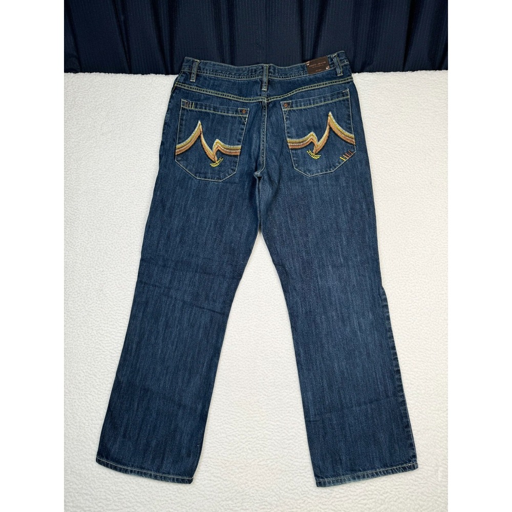PACO Jeans Mens 34x31 Blue Denim Embroidered Pockets Relaxed Fit VTG Y2K